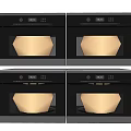 Four Built in Black Kitchen Ovens With Digital Display And Stainless Steel Interior