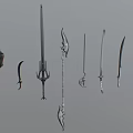 Various Historical Weapon Designs Including Swords Axes Daggers And Spears
