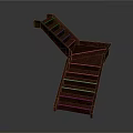 Detailed 3D Brown Weapon Model Featuring Staircase Structure And Texture