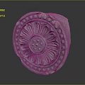Circular Stone Sculpture Carving With Floral Pattern And Concentric Dots Design 3d model