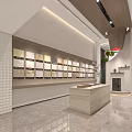 Modern Luxury Lobby Interior With Reception Desk Sofa Green Plants And Round Ceiling Light