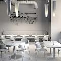 Modern Cafe Internet Red Cafe 3d model