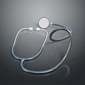 Sleek Metal Stethoscope With Shiny Chest Piece And Flexible Tubes For Living Healthcare
