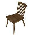 Wooden Dining Chairs Featuring Slatted Backrest Two-Tone Colors And Modern Design