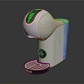Modern White Electronic Coffee Maker With Green Indicator Light And Cup Tray