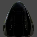 Futuristic Silver Space Capsule With Aerodynamic Design Metallic Finish Accents On Black Background