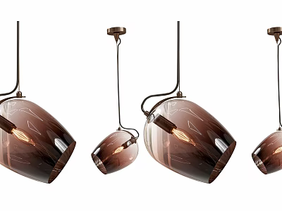 Unique Irregular Shape Pendant Lights With Modern Glass Design And Metal Frames 3d model