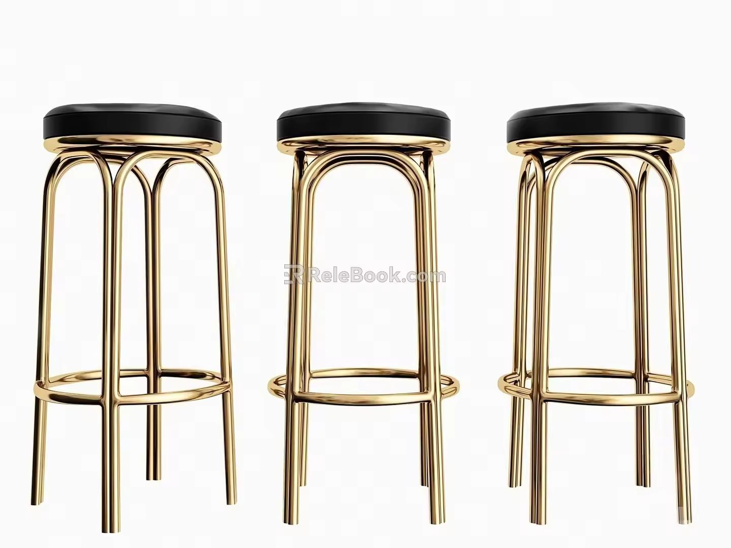 Light Luxury Bar Stool Bar Chair Combination 3d model