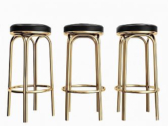 Light Luxury Bar Stool Bar Chair Combination 3d model