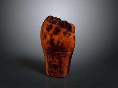 Hand Shaped Wooden Living Accessory With Reddish Brown Texture And Unique Design 3d model