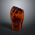 Hand Shaped Wooden Living Accessory With Reddish Brown Texture And Unique Design