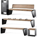Modern Outdoor Chair With Wooden Slat Seat And Sleek Metal Leg Design
