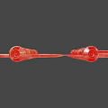 Futuristic Pair of Ring Shaped Weapons with Silver and Black Design Red Accents