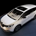 White Modern MPV Car With Sleek Exterior Stylish Wheels And Spacious Interior
