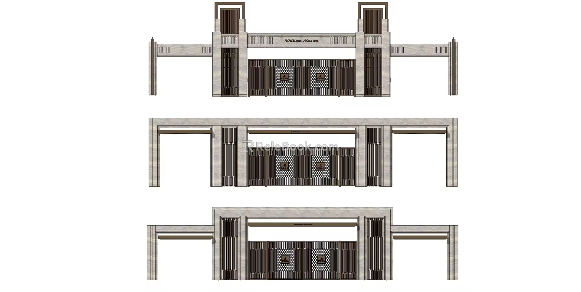 New Chinese Gate New Asian Gate 3d model