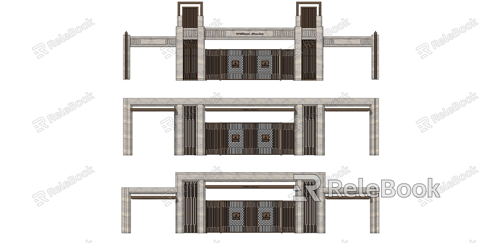 New Chinese Gate New Asian Gate model