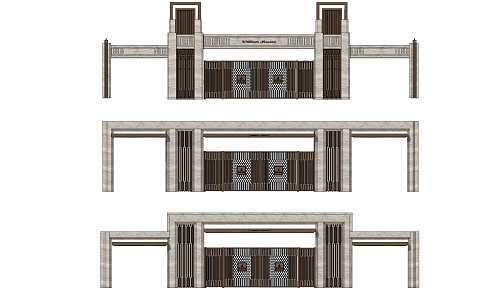 New Chinese Gate New Asian Gate 3d model