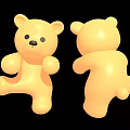 Yellow Teddy Bear Plush Toy Front And Back Views For Kids Daily Use