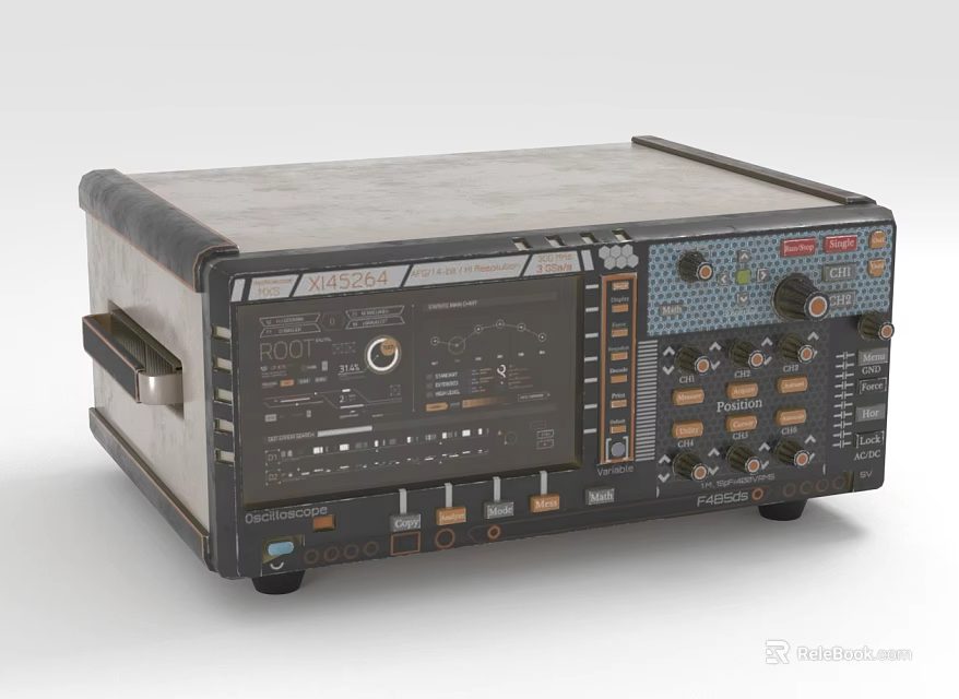 Vintage Industrial Test Equipment With Metal Casing Knobs Dials And Analog Meters 3d model 