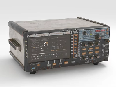 Vintage Industrial Test Equipment With Metal Casing Knobs Dials And Analog Meters 3d model