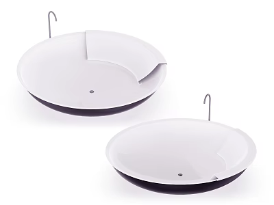 Two Modern White Bathroom Washbasins With Metal Hooks For Minimalist Design 3d model