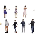 Multiple People With Various Heights Outfits And Different Standing Poses