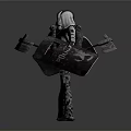 Tactical Hooded Characters With Backpacks Weapon Like Arms Camouflage Pants Front Back View Design