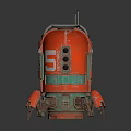 Red Spider Legged Robot With Metallic Texture Antenna And Mechanical Details