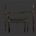 Basic Equipment Frames Constructed With Wooden Sticks For Simple Support Structures