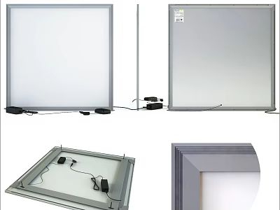 Modern LED Panel Light With Slim Frame And Ceiling Installation Design 3d model