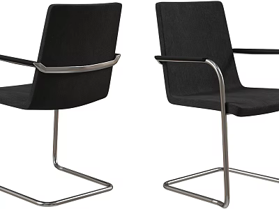 Black Leisure Chair With Metal Frame And Armrest Design For Living Room 3d model