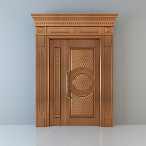 European style copper door 3d model