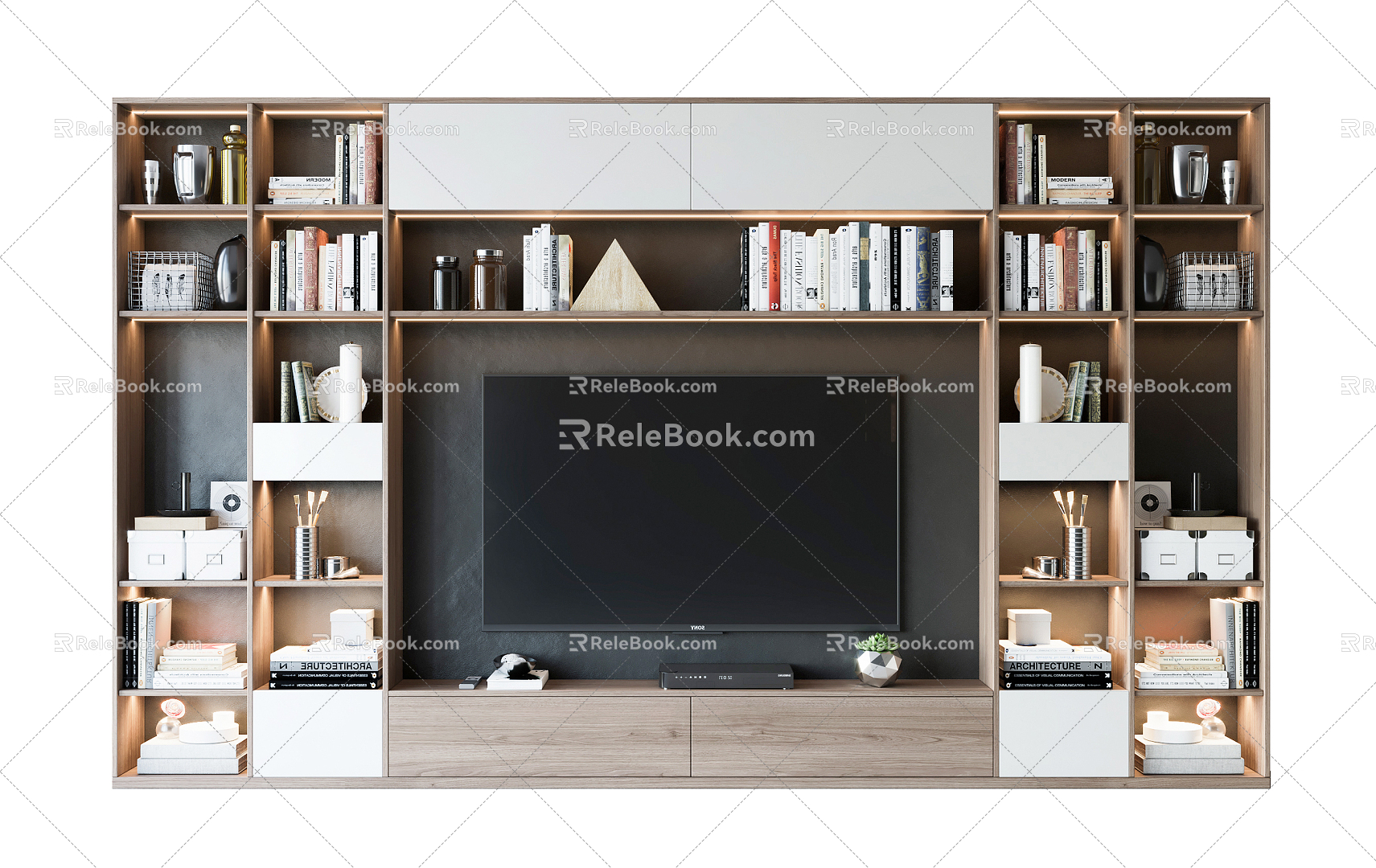 Modern TV Background Cabinet TV Cabinet Decorative Cabinet 3d model