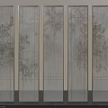 Modern Bamboo Pattern Partition Design For Interior Decor And Space Division 3d model
