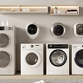 Different Types Of Modern Washing Machines With White Design For Home Interior
