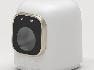White Mini Daily Electrical Appliance With Display Screen And Control Buttons 3d model