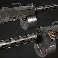 Tactical Heavy Machine Gun With Ammunition Belt Metal Barrel And Bipod Design