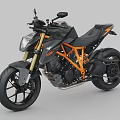 Sleek Modern Motorcycle With Orange Frame And Black Body 3d model