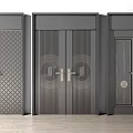 Modern Double Doors Design With Textured Panels And Sleek Metal Handles