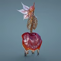 Game Movie Fantasy Character With Lily Flower Skeleton And Pale Female Legs