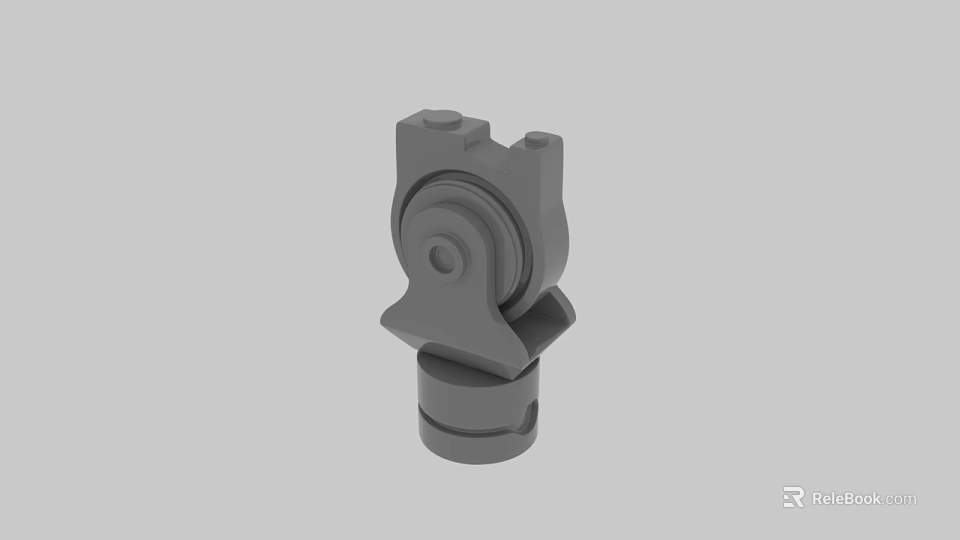 3D Rendering of Gray Mechanical Part with Circular Structure and Connecting Components 3d model 