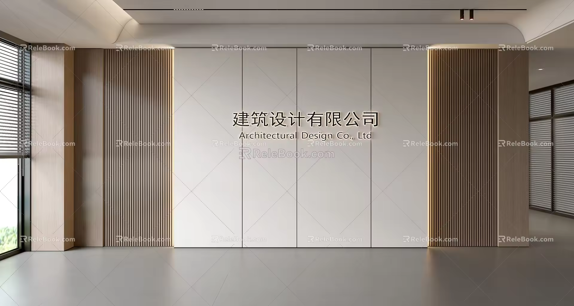 Modern Front Desk Background Wall Simple Background Wall Front Desk Reception Area Background Wall Company Front Desk Background Wall 3d model