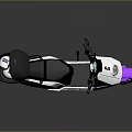 Electric Duren Scooter With White Purple Body And Black Seat Modern Design