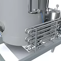 Industrial Equipment Unit With Large Storage Tank Pipes Pump And Control Panel