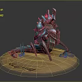 Mythical Scorpion Creature With Vibrant Armored Exoskeleton Desert Base And Glowing Elements 3d model