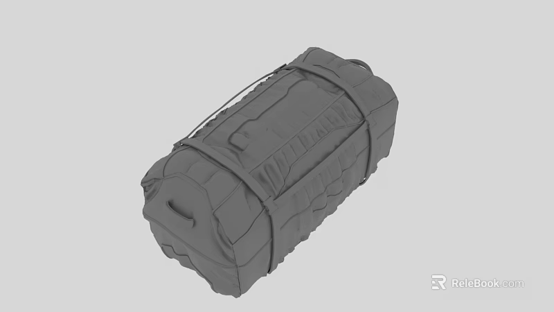 Gray Outdoor Duffel Bag Featuring Durable Material Adjustable Straps And Stitched Design 3d model