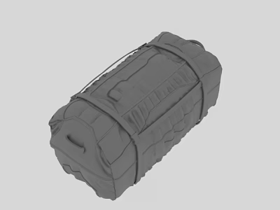 Gray Outdoor Duffel Bag Featuring Durable Material Adjustable Straps And Stitched Design 3d model