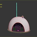 White Hemispherical Electronic Device With Top Antenna 62dB Display And Blue Illuminated Edge