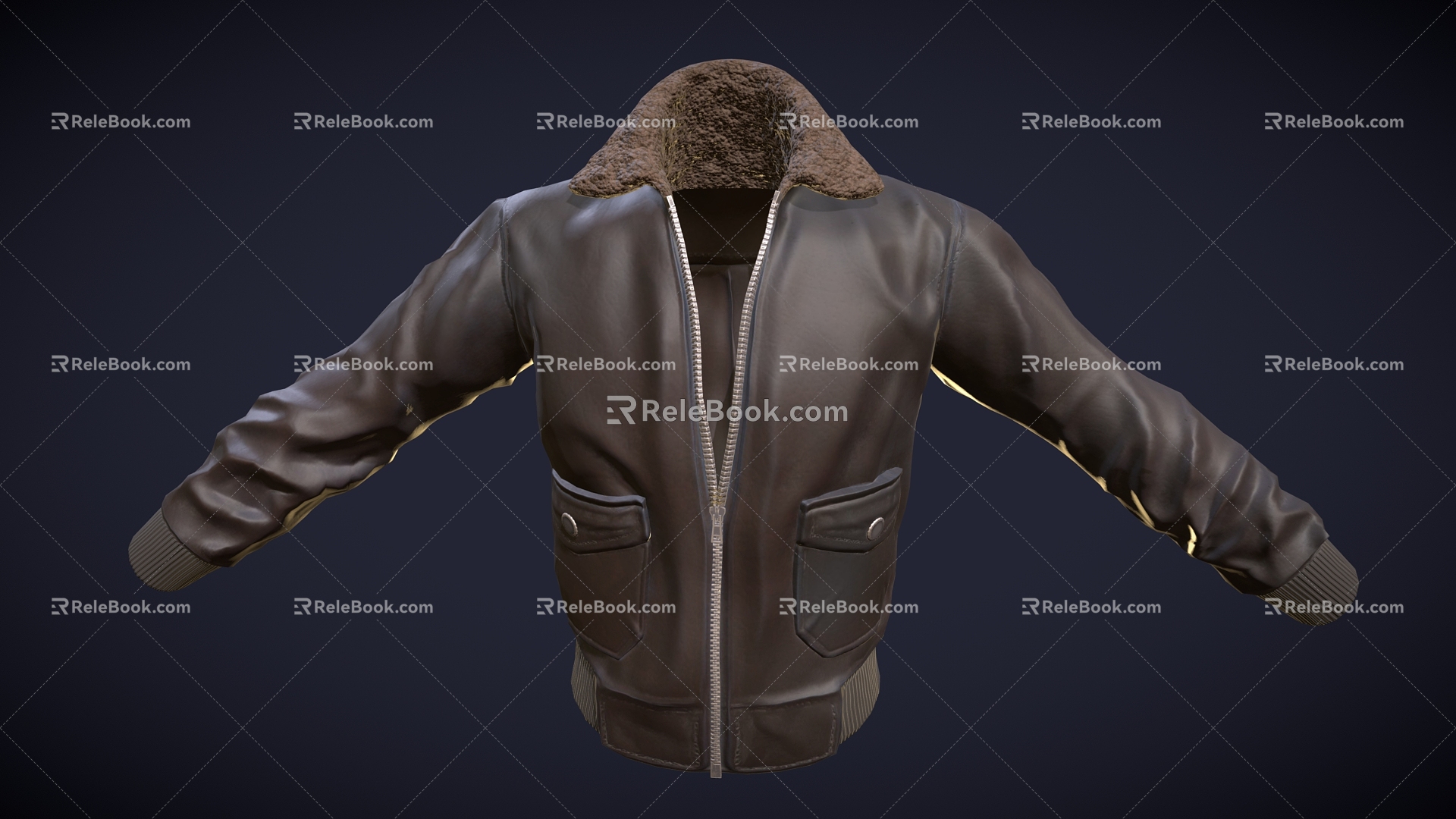 Flying Jacket Clothes Leather Jacket Clip Overcome Coat Top Coat Thick Clothes 3d model