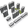 Modern High Rise Residential Buildings with Glass Curtain Walls and Green Landscaping